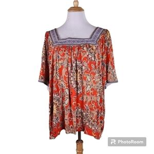 Cato 'Golden Poppy Sunhon' Printed Top